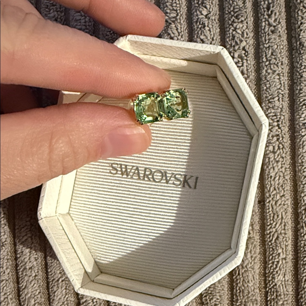 Swarovski Green Crystal Earring Cuff, Single